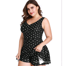 Women's Plus-Size Flower Printing Shaping Body One Piece Swim Dresses Swimsuit